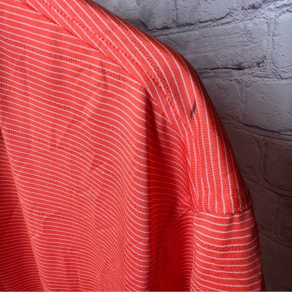 PGA Tour Men's Shirt Short Sleeve Golf Orange Striped Airflux Size XL - Picture 3 of 9